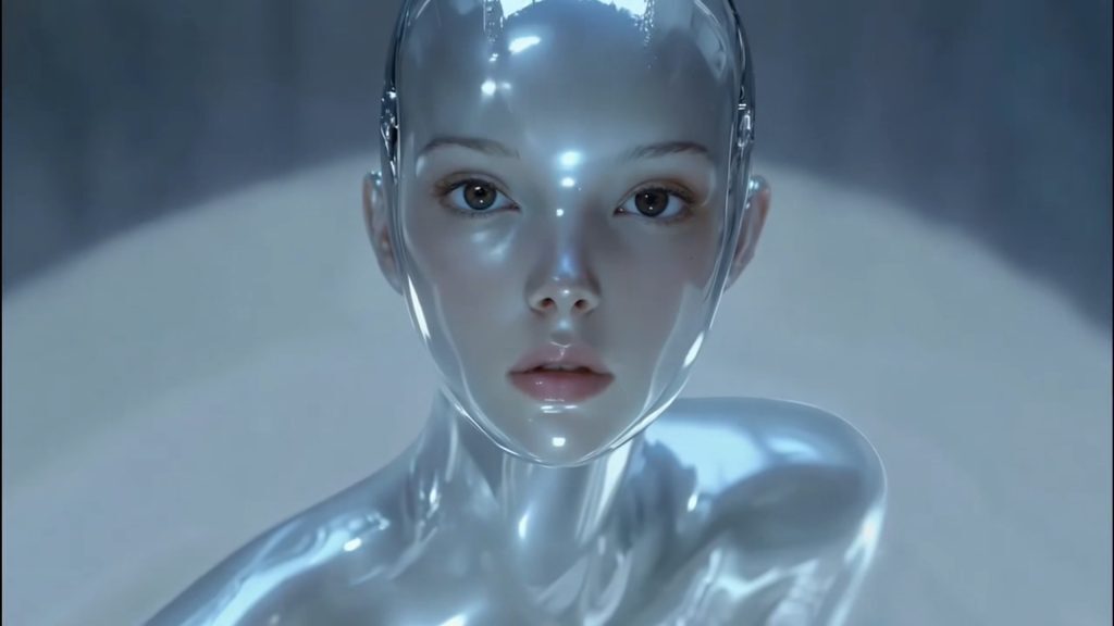An image of girl robot created by the AI video creation tool: Kling AI.